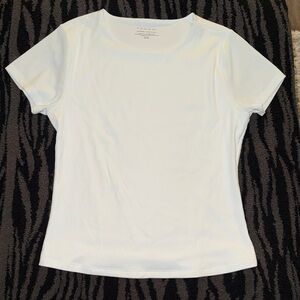 Tahari White Ribbed Shirt